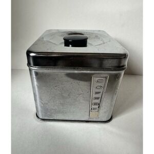 Lincoln BeautyWare Coffee Canister Chrome MCM Kitchen Vintage